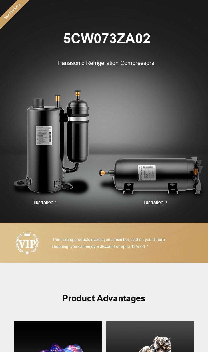 Panasonic Compressor 5CW073ZA02, technical parameters pdf, structure diagram